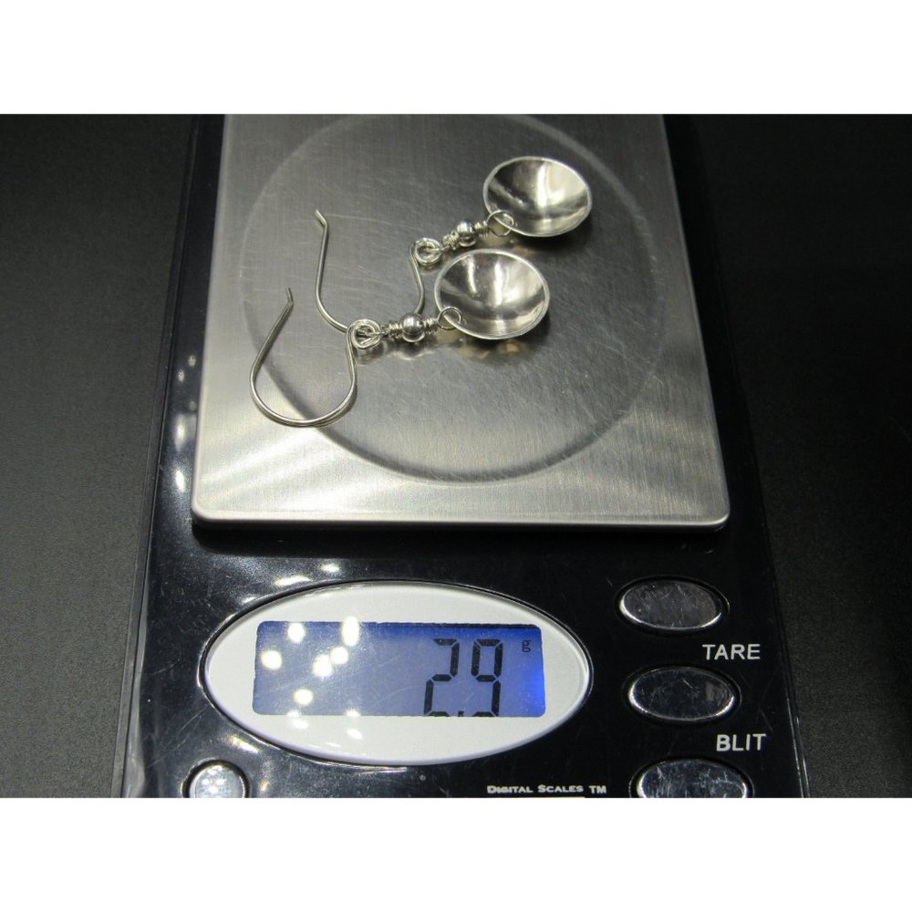 Sterling Silver Subtle Hammered Circle Dangle Ear… - image 5